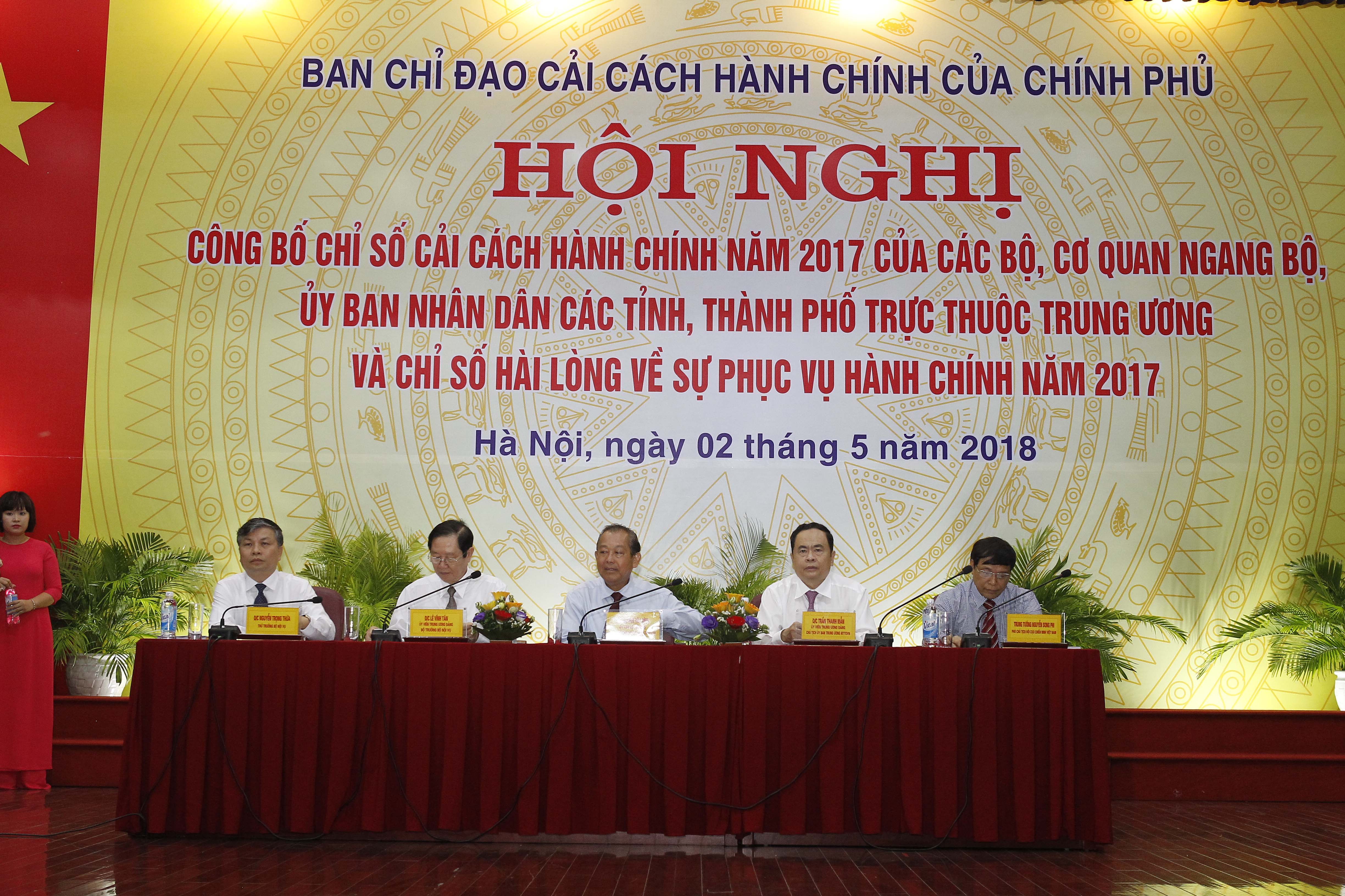 Bộ Tư pháp nằm trong nhóm dẫn đầu kết quả Chỉ số CCHC năm 2017 của các bộ, ngành