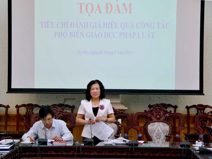 Bộ Tư pháp tổ chức Tọa đàm Tiêu chí đánh giá hiệu quả công tác phổ biến, giáo dục pháp luật