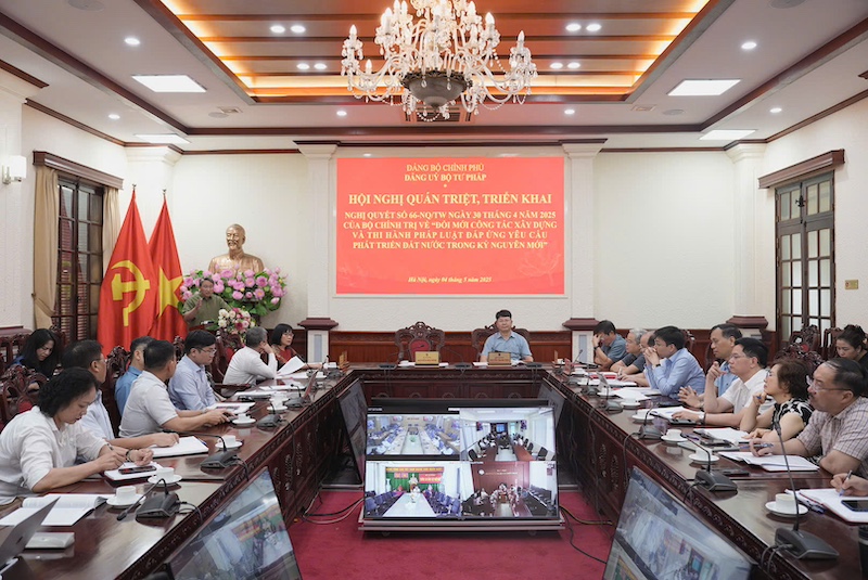 Đảng ủy Bộ Tư pháp quán triệt, triển khai Nghị quyết số 66-NQ/TW của Bộ Chính trị