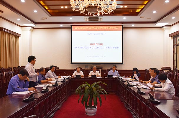 Phiên họp Ban Thường vụ Đảng ủy Bộ Tư pháp tháng 06/2019