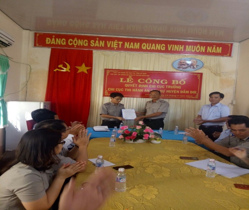 LỄ BỔ NHIỆM LÃNH ĐẠO CHI CỤC THI HÀNH ÁN DÂN SỰ HUYỆN ĐẦM DƠI