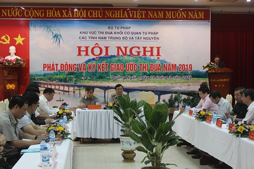 Khu vực thi đua khối cơ quan Tư pháp các tỉnh Nam Trung bộ và Tây Nguyên tổ chức phát động và ký giao ước thi đua năm 2019