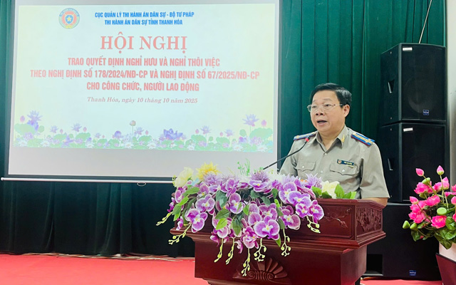 THADS tỉnh Thanh Hóa tổ chức Hội nghị trao Quyết định nghỉ hưu và nghỉ thôi việc theo Nghị định số 178/NĐ-CP và Nghị định số 67/2025/NĐ-CP cho công chức, người lao động