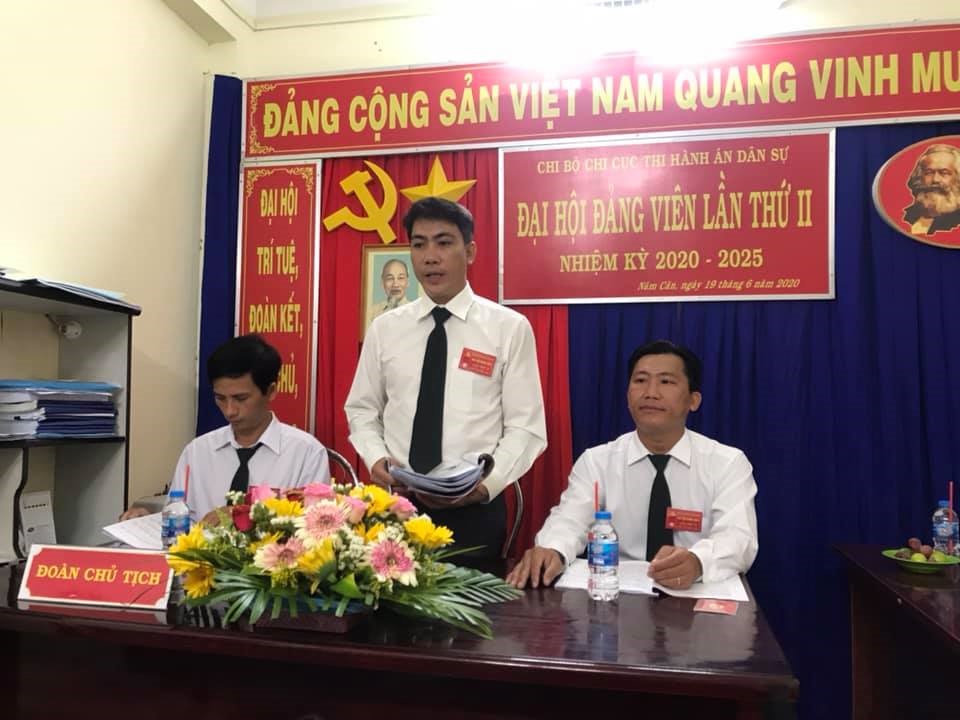 Chi bộ Chi cục Thi hành án dân sự huyện Năm Căn tổ chức Đại hội đảng viên lần thứ II (Nhiệm kỳ 2020-2025)