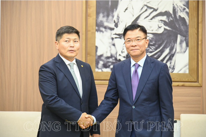 Đẩy mạnh hợp tác giữa Bộ Tư pháp Việt Nam - Bộ Tư pháp và Nội vụ Mông Cổ