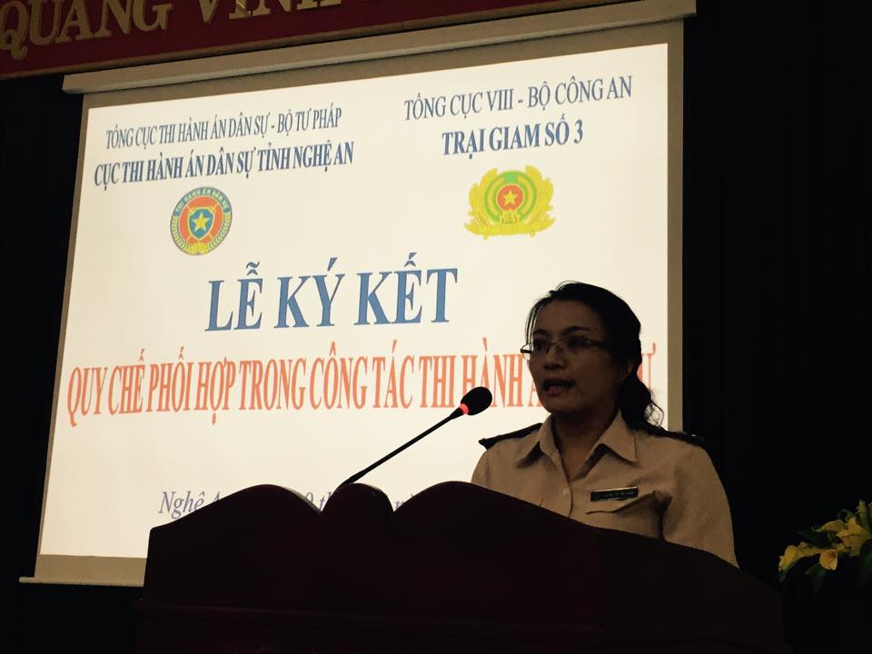 Cục Thi hành án dân sự tỉnh Nghệ An và Trại giam số 3, Tổng cục VIII, Bộ Công an ký kết Quy chế phối hợp trong công tác thi hành án dân sự