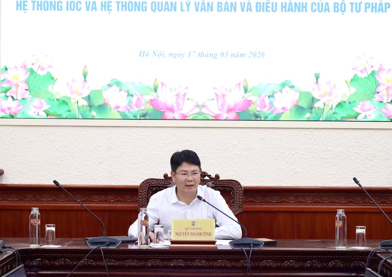 Ảnh đại diện Hoàn thiện hệ thống IOC, hệ thống quản lý văn bản và điều hành của Bộ Tư pháp trong tháng 4