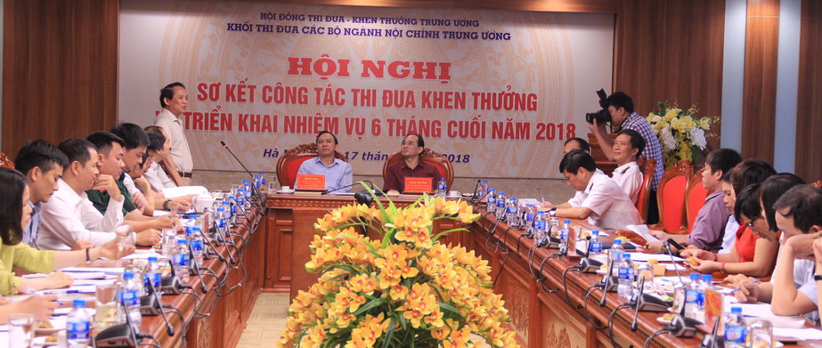 Khối thi đua các bộ, ban, ngành nội chính Trung ương tổ chức sơ kết công tác thi đua, khen thưởng 06 tháng đầu năm 2018