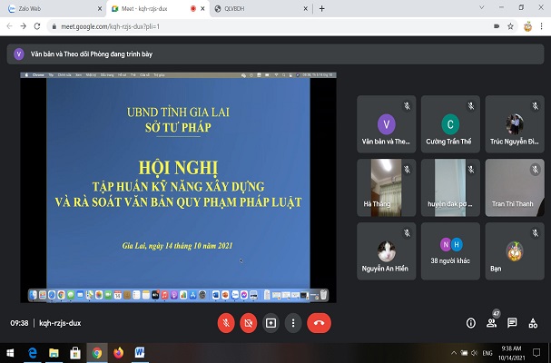 Sở Tư pháp tỉnh Gia Lai tổ chức Hội nghị tập huấn kỹ năng xây dựng và rà soát văn bản quy phạm pháp luật năm 2021 trên địa bàn tỉnh