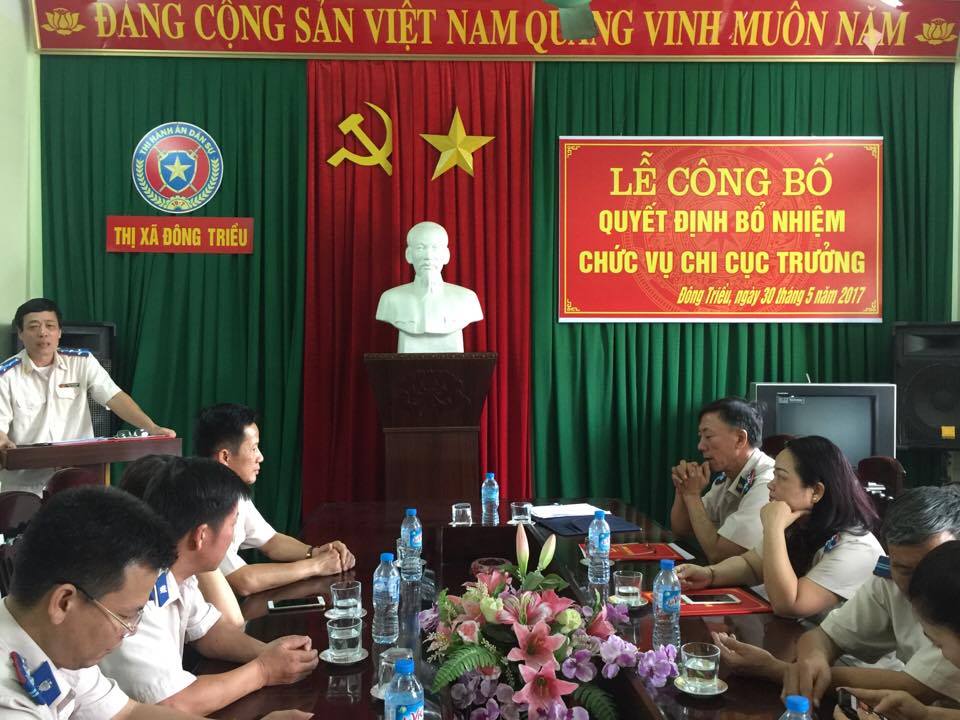 Lễ công bố quyết định bổ nhiệm chức vụ Chi cục trưởng Chi cục THADS thị xã Đông Triều