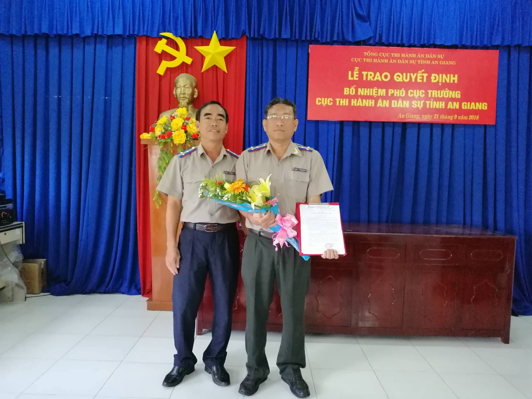 Lễ trao quyết định bổ nhiệm Phó Cục trưởng Cục Thi hành án dân sự tỉnh An Giang