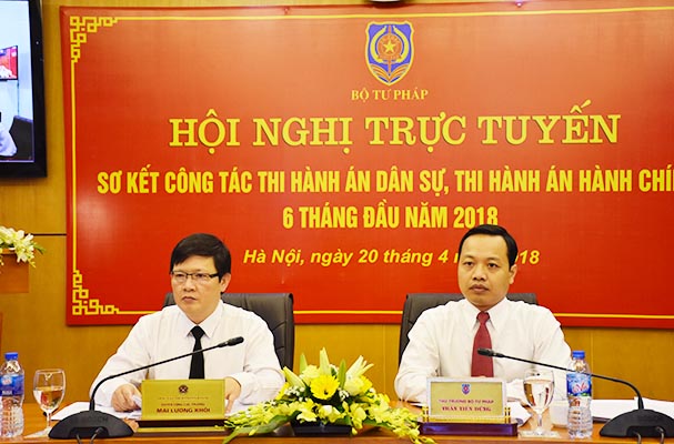 Hội nghị trực tuyến sơ kết công tác thi hành án dân sự 06 tháng đầu năm 2018