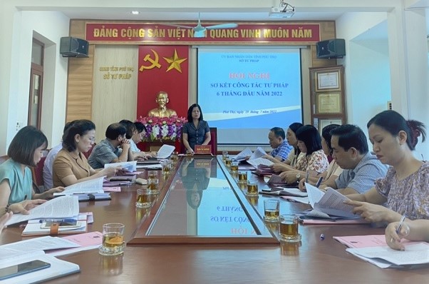 Sở Tư pháp tỉnh Phú Thọ tổ chức Hội nghị sơ kết công tác tư pháp 6 tháng đầu năm 2022