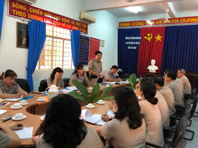 Tổng cục Thi hành án dân sự (THADS) tiến hành kiểm tra công tác quản lý vật chứng, tài sản tạm giữ và công tác bồi thường nhà nước tại Cục THADS tỉnh Tây Ninh và Chi cục THADS thành phố Tây Ninh