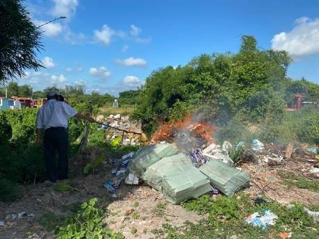 Chi cục Thi hành án dân sự (THADS) thị xã Trảng Bàng tổ chức tiêu hủy tang vật tháng 7 năm 2021