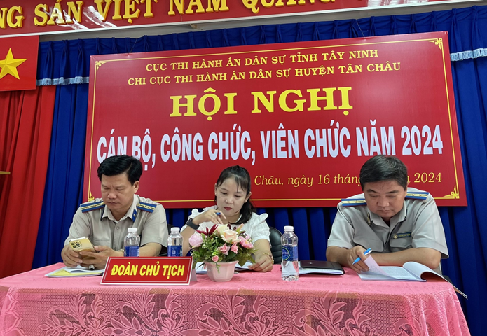 Chi cục Thi hành án dân sự huyện Tân Châu tổ chức Hội nghị cán bộ, công chức, người lao động năm 2024