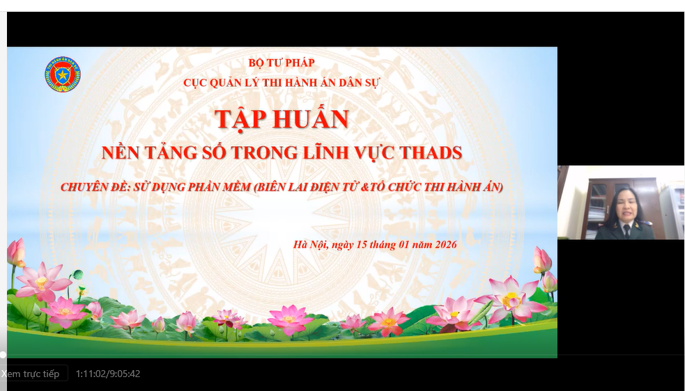 THI HÀNH ÁN DÂN SỰ TỈNH TÂY NINH THAM GIA HỘI NGHỊ TẬP HUẤN NỀN TẢNG SỐ THI HÀNH ÁN DÂN SỰ