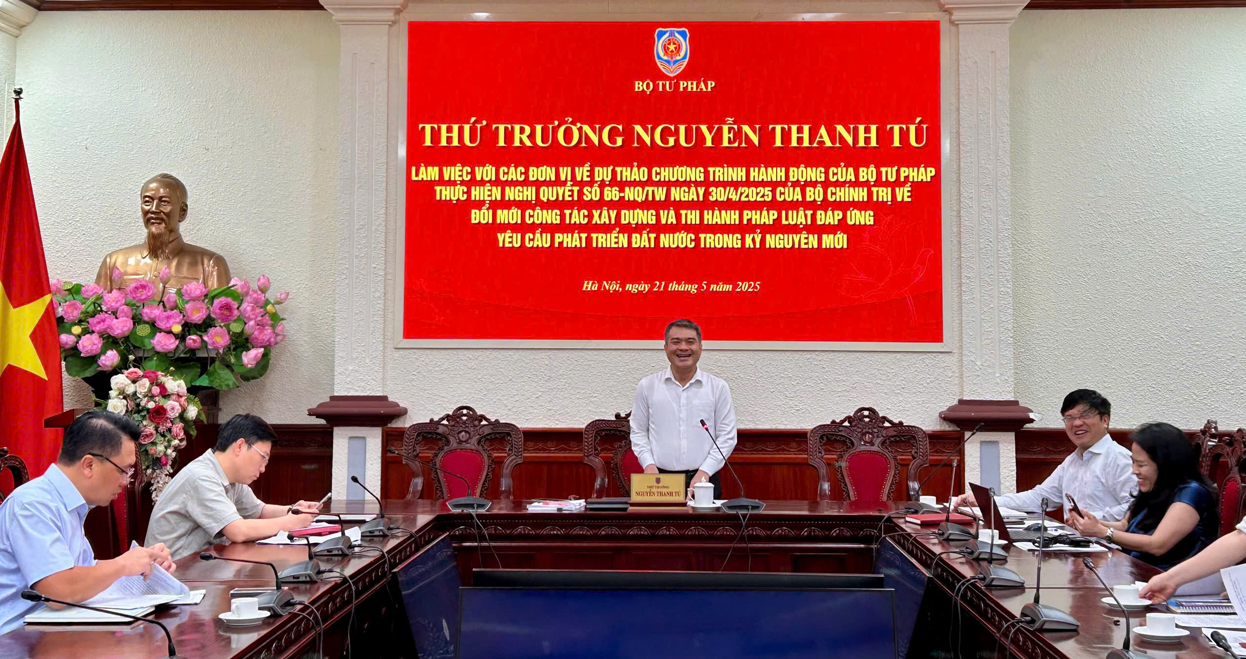 Hoàn thiện dự thảo Chương trình hành động Bộ Tư pháp: Bám sát Nghị quyết 66-NQ/TW, Nghị quyết số 197/2025/QH15, Nghị quyết số 140/NQ-CP, bảo đảm thống nhất và khả thi