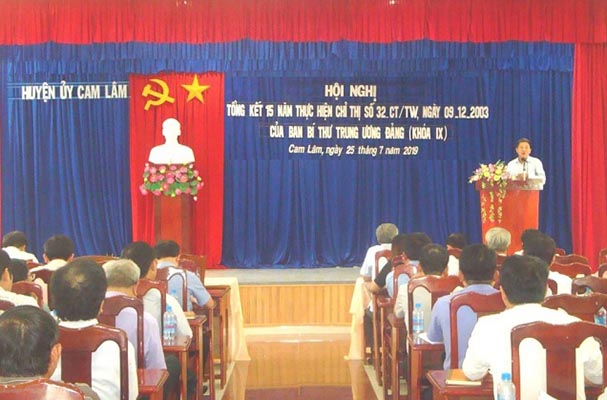 Huyện ủy Cam Lâm, Khánh Hòa: Tổng kết 15 năm thực hiện Chỉ thị số 32-CT/TW của Ban Bí thư