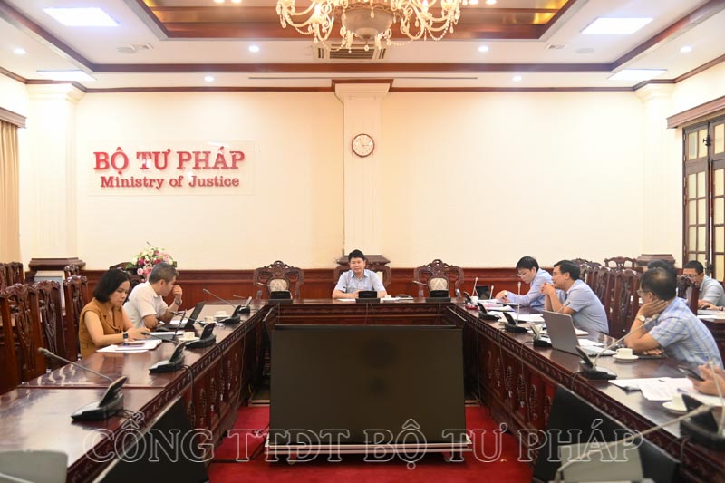 Họp Tổ công tác Đề án 06 Bộ Tư pháp tháng 10/2023