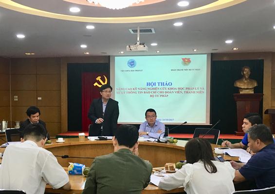 Hội thảo Nâng cao kỹ năng nghiên cứu khoa học và xử lý thông tin báo chí cho đoàn viên, thanh niên Bộ Tư pháp