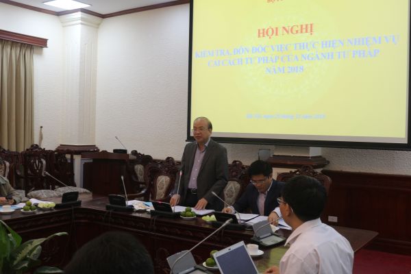 Hội nghị kiểm tra, đôn đốc việc thực hiện nhiệm vụ cải cách tư pháp của Ngành Tư pháp năm 2018