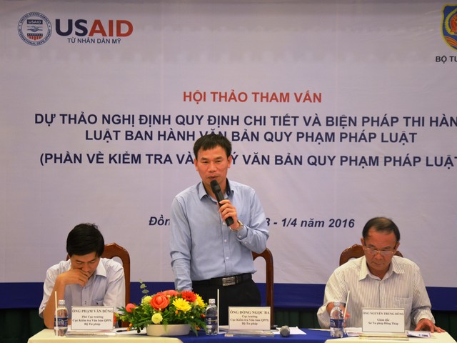 Hội thảo tham vấn Dự thảo Nghị định quy định chi tiết và biện pháp thi hành Luật Ban hành văn bản QPPL