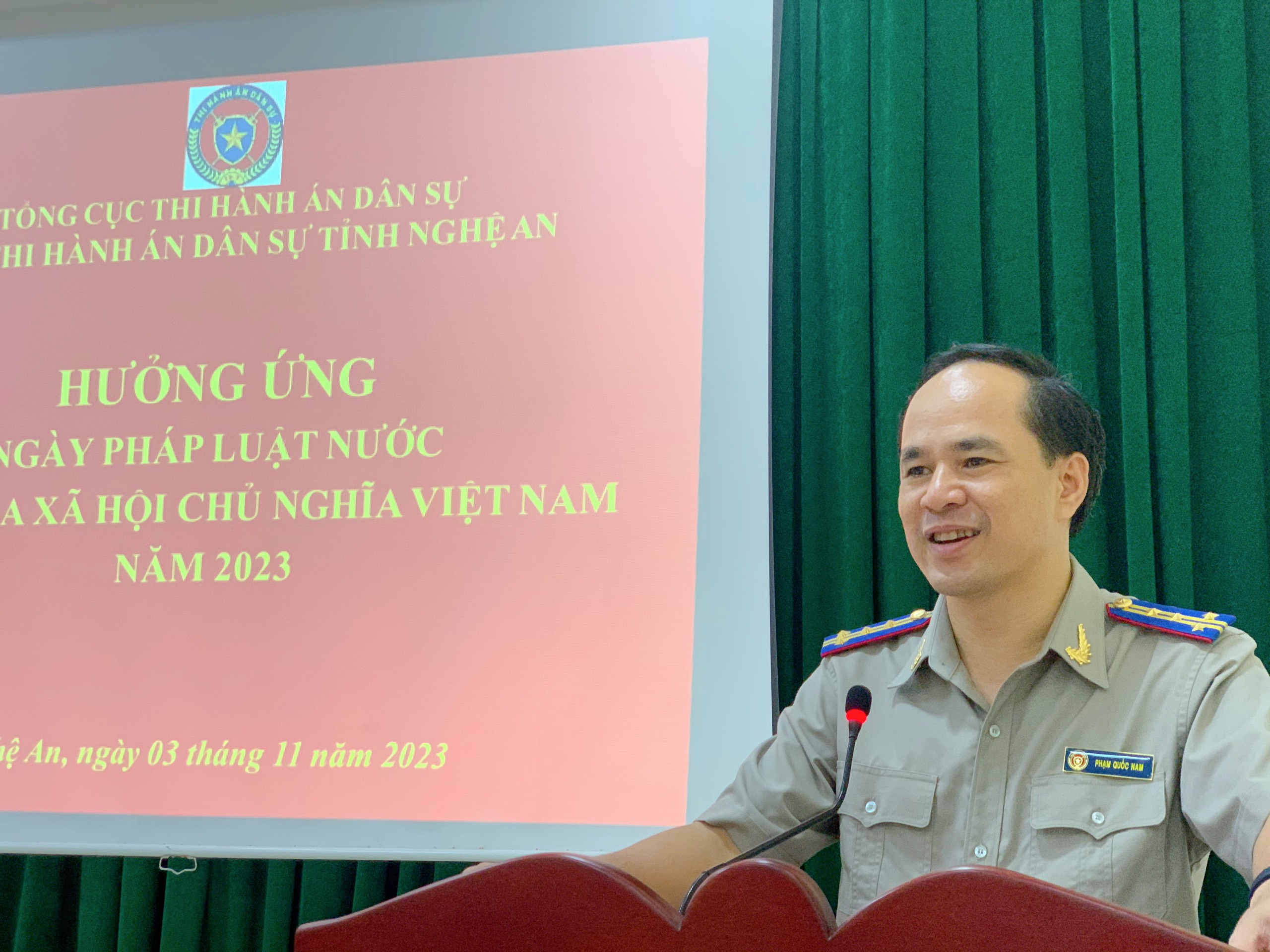 CỤC THI HÀNH ÁN DÂN SỰ TỈNH NGHỆ AN  HƯỞNG ỨNG NGÀY PHÁP LUẬT VIỆT NAM NĂM 2023