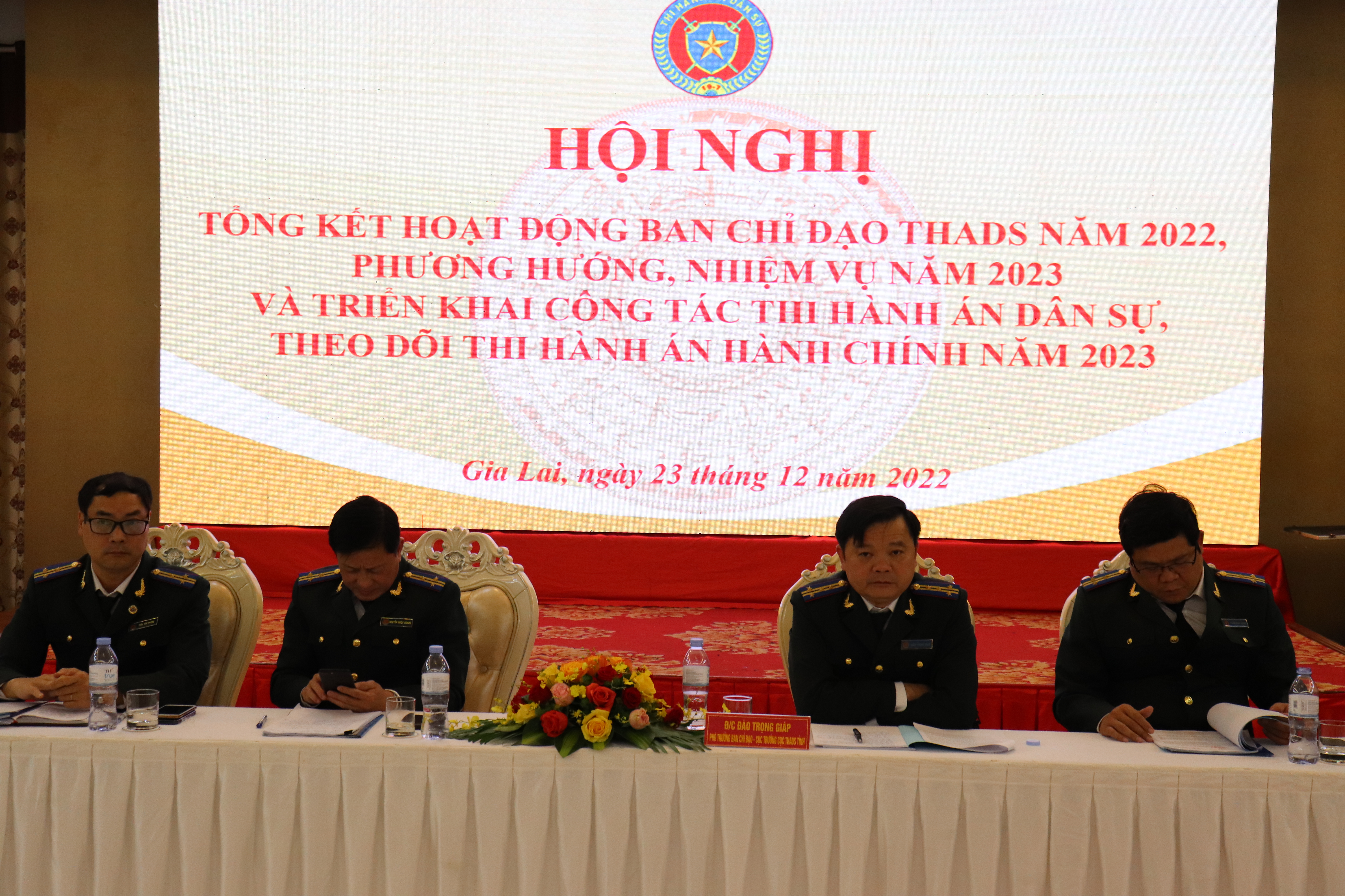 CỤC THI HÀNH ÁN DÂN SỰ TỈNH GIA LAI TỔ CHỨC HỘI NGHỊ TỔNG KẾT HOẠT ĐỘNG BAN CHỈ ĐẠO THI HÀNH ÁN DÂN SỰ NĂM 2022 VÀ TRIỂN KHAI CÔNG TÁC THI HÀNH ÁN DÂN SỰ, THI HÀNH ÁN HÀNH CHÍNH NĂM 2023