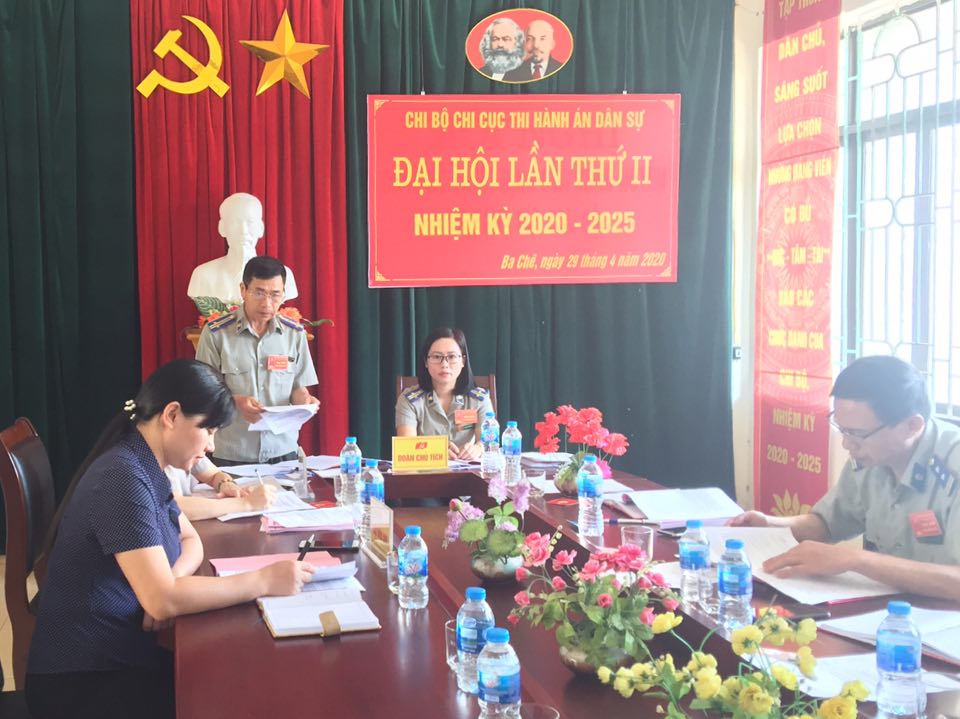 CHI BỘ CHI CỤC THI HÀNH ÁN DÂN SỰ HUYỆN BA CHẼ ĐÃ TỔ CHỨC THÀNH CÔNG ĐẠI HỘI CHI BỘ LẦN THỨ II,  NHIỆM KỲ 2020 - 2025