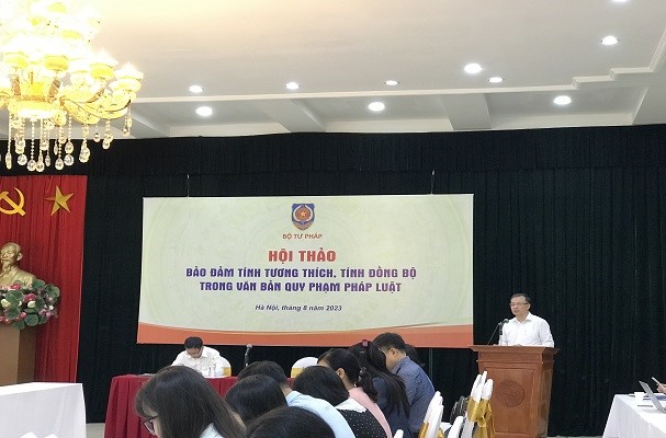 Bộ Tư pháp tổ chức Hội thảo bảo đảm tính tương thích, tính đồng bộ trong văn bản quy phạm pháp luật