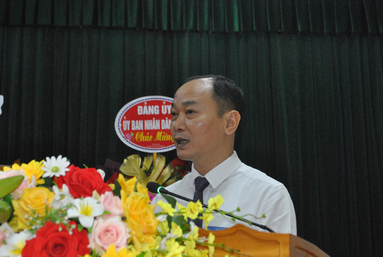 Ông Nguyễn Thiều Quang- Phó Bí thư Đảng ủy UBND tỉnh Hà Tĩnh phát biểu chỉ đạo Đại hội. Ảnh: Hữu Anh