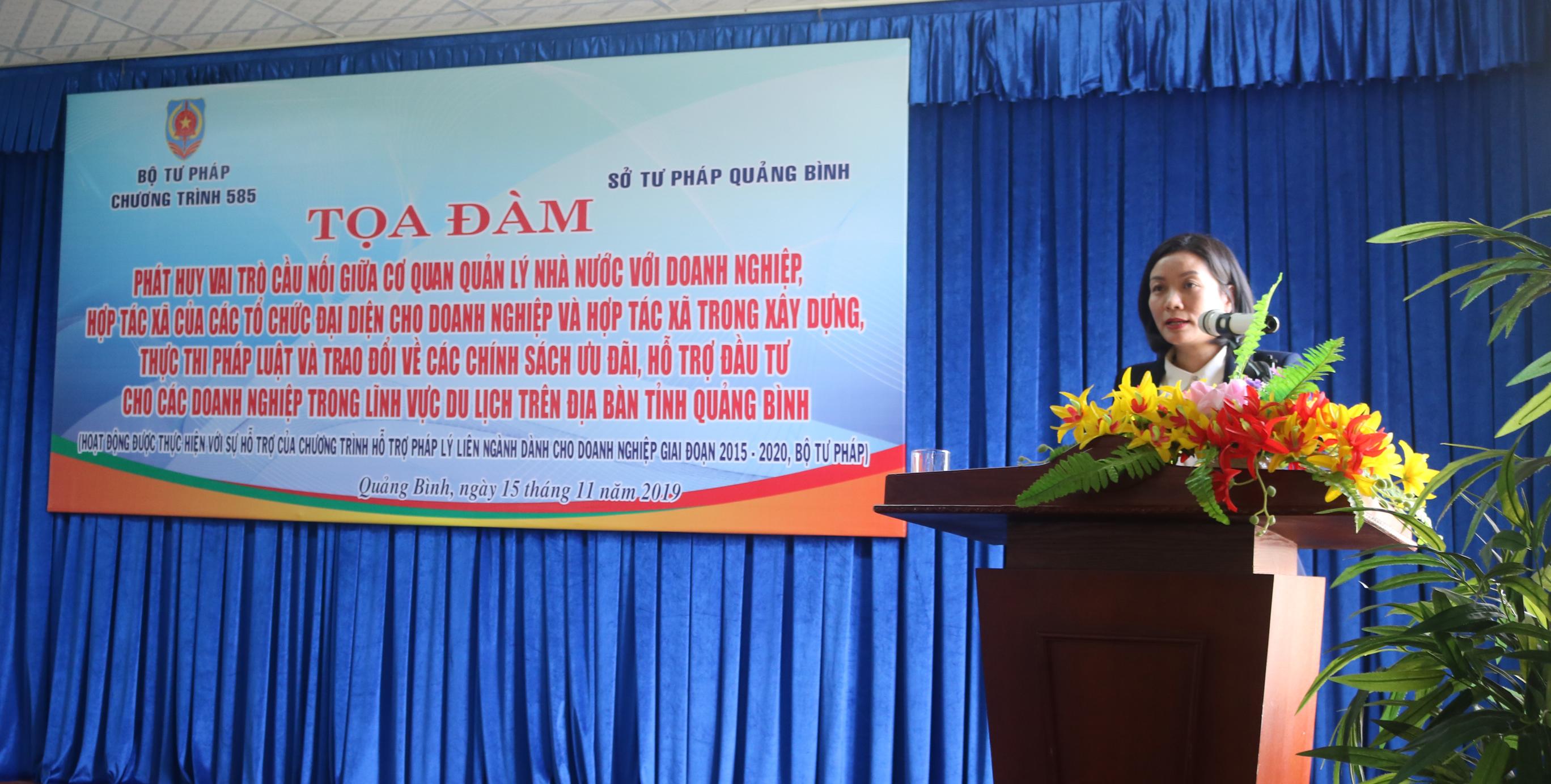 SỞ TƯ PHÁP TỈNH QUẢNG BÌNH THỰC HIỆN TƯ VẤN PHÁP LUẬT CHO DOANH NGHIỆP TRÊN ĐỊA BÀN TỈNH