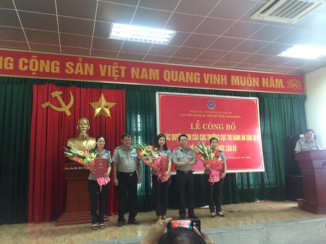 CỤC THADS TỈNH THANH HÓA TỔ CHỨC LỄ CÔNG BỐ CÁC QUYẾT ĐỊNH VỀ CÔNG TÁC CÁN BỘ