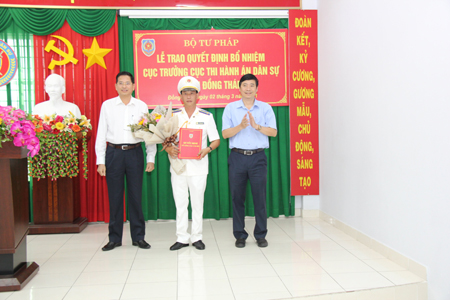 Tổng cục Thi hành án dân sự Bộ Tư pháp tổ chức Lễ công bố và trao quyết định bổ nhiệm Cục trưởng Cục THADS tỉnh Đồng Tháp