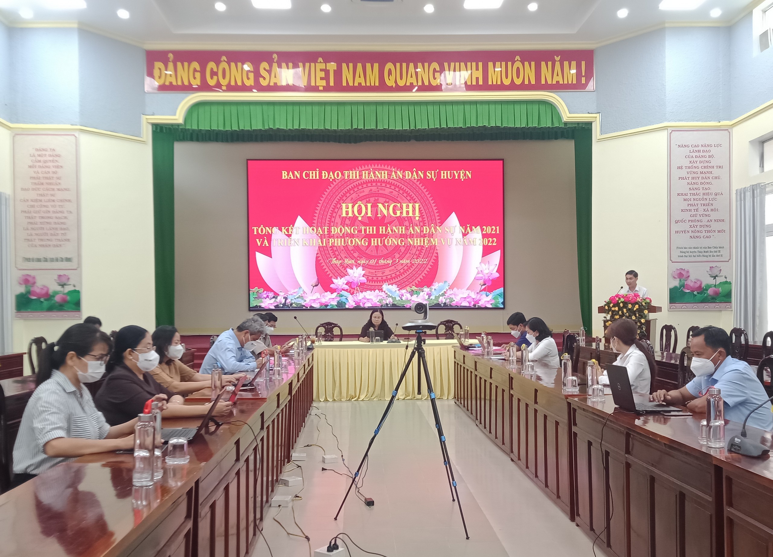 Ban Chỉ đạo Thi hành án dân sự huyện Tháp Mười tổ chức Hội nghị tổng kết hoạt động Thi hành án dân sự năm 2021 và triển khai phương hướng, nhiệm vụ năm 2022