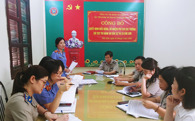 VKSND thị xã kiểm sát trực tiếp Chi cục THADS thị xã Bỉm Sơn