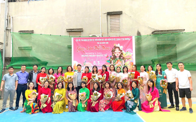 Bỉm Sơn: khối các cơ quan tổ chức giao lưu thể thao chào mừng ngày Quốc tế Phụ nữ 08/3