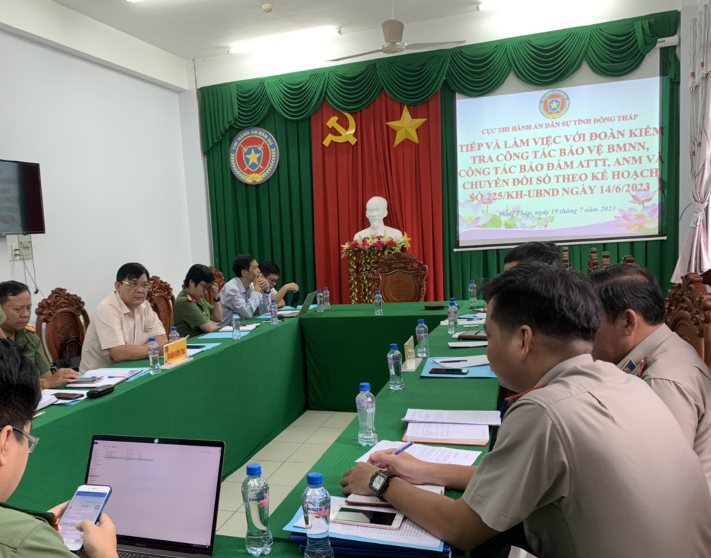 Cục Thi hành án dân sự tiếp và làm việc với Đoàn kiểm tra công tác bảo vệ bí mật nhà nước, công tác an toàn thông tin, an ninh mạng và việc thực hiện chuyển đổi số