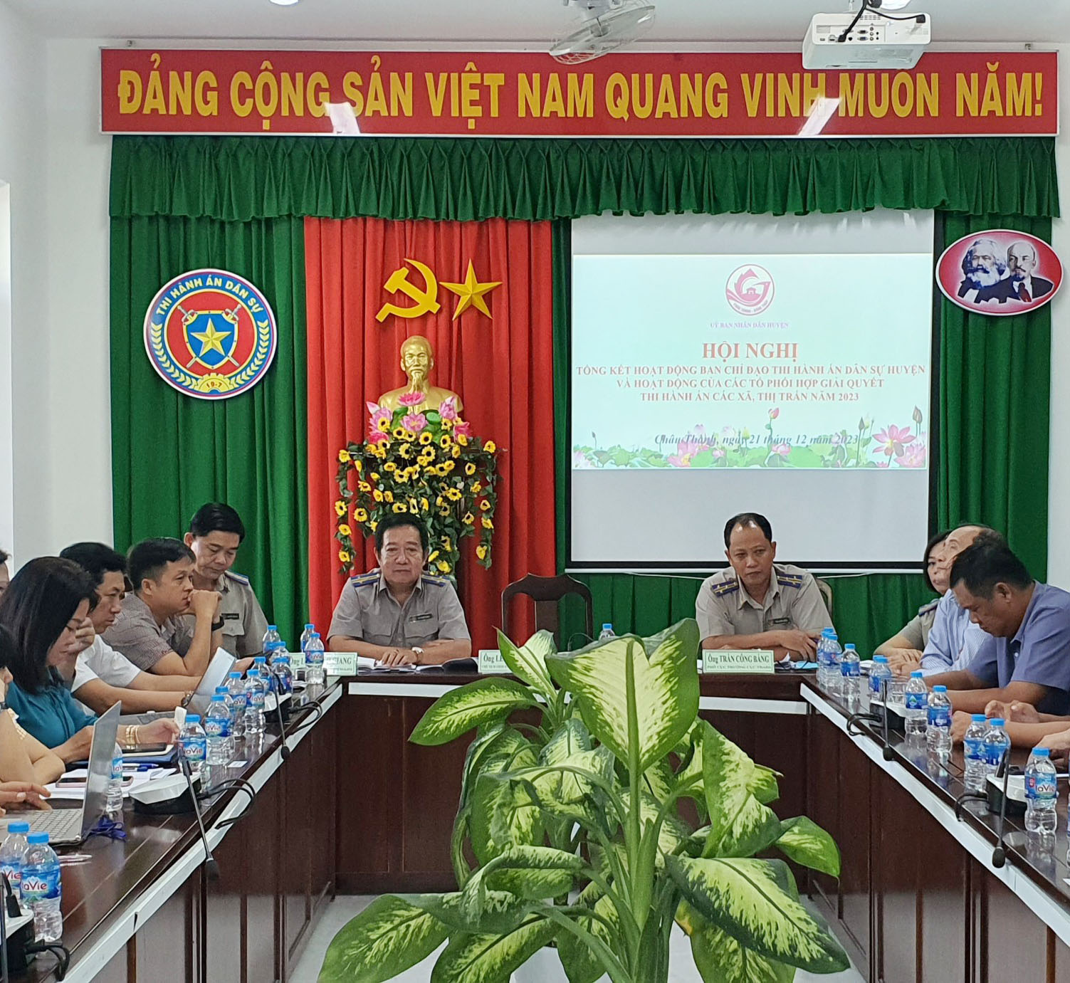 Chi cục Thi hành án dân sự huyện Châu Thành, tỉnh Đồng Tháp tổ chức Hội nghị tổng kết hoạt động Ban Chỉ đạo Thi hành án dân sự huyện và hoạt động của Tổ phối hợp giải quyết thi hành án các xã, thị trấn năm 2023.