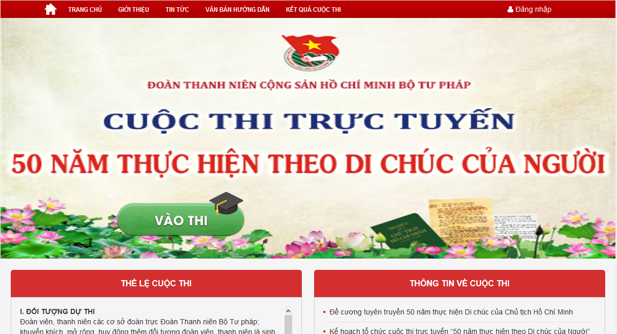 Hưởng ứng Cuộc thi trực tuyến "50 năm thực hiện theo Di chúc của Nguời"