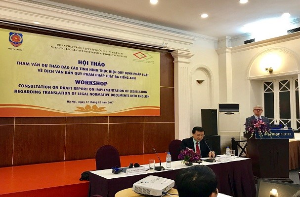 Hội thảo tham vấn dự thảo Báo cáo nghiên cứu tình hình dịch VBQPPL ra tiếng Anh