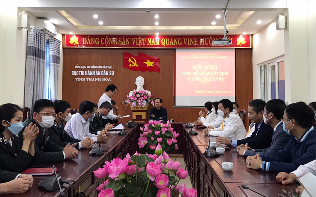 Cục THADS tỉnh tổ chức Hội nghị công bố các quyết định về công tác cán bộ