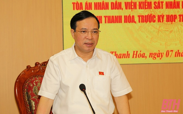 Đoàn Đại biểu Quốc hội tỉnh Thanh Hóa làm việc với UBND, Ủy ban MTTQ tỉnh và các cơ quan khối tư pháp