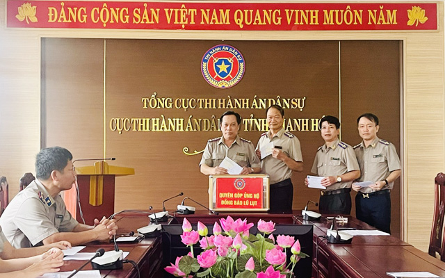 Đảng ủy, Cơ quan, Công đoàn Cục Thi hành án dân sự tỉnh phát động ủng hộ đồng bào bị ảnh hưởng bởi cơn bão số 3