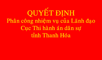 Quyết định phân công nhiệm vụ của Lãnh đạo Cục Thi hành án dân sự tỉnh Thanh Hóa