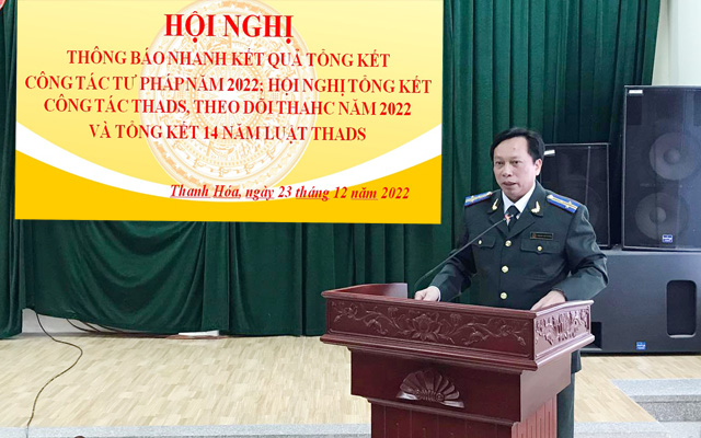 Cục THADS tỉnh tổ chức Hội nghị thông báo một số thông tin về kết quả tổng kết công tác tư pháp năm 2022