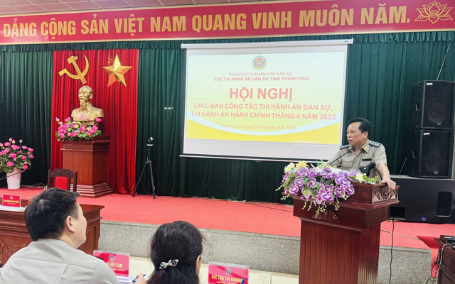 Hội nghị giao ban công tác Thi hành án dân sự tháng 4 năm 2025