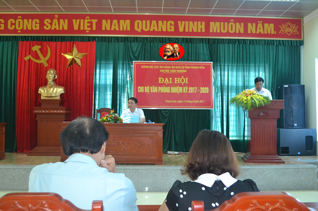 Đại hội Chi bộ Văn phòng Cục Thi hành án dân sự tỉnh Thanh Hóa nhiệm kỳ 2017 - 2020