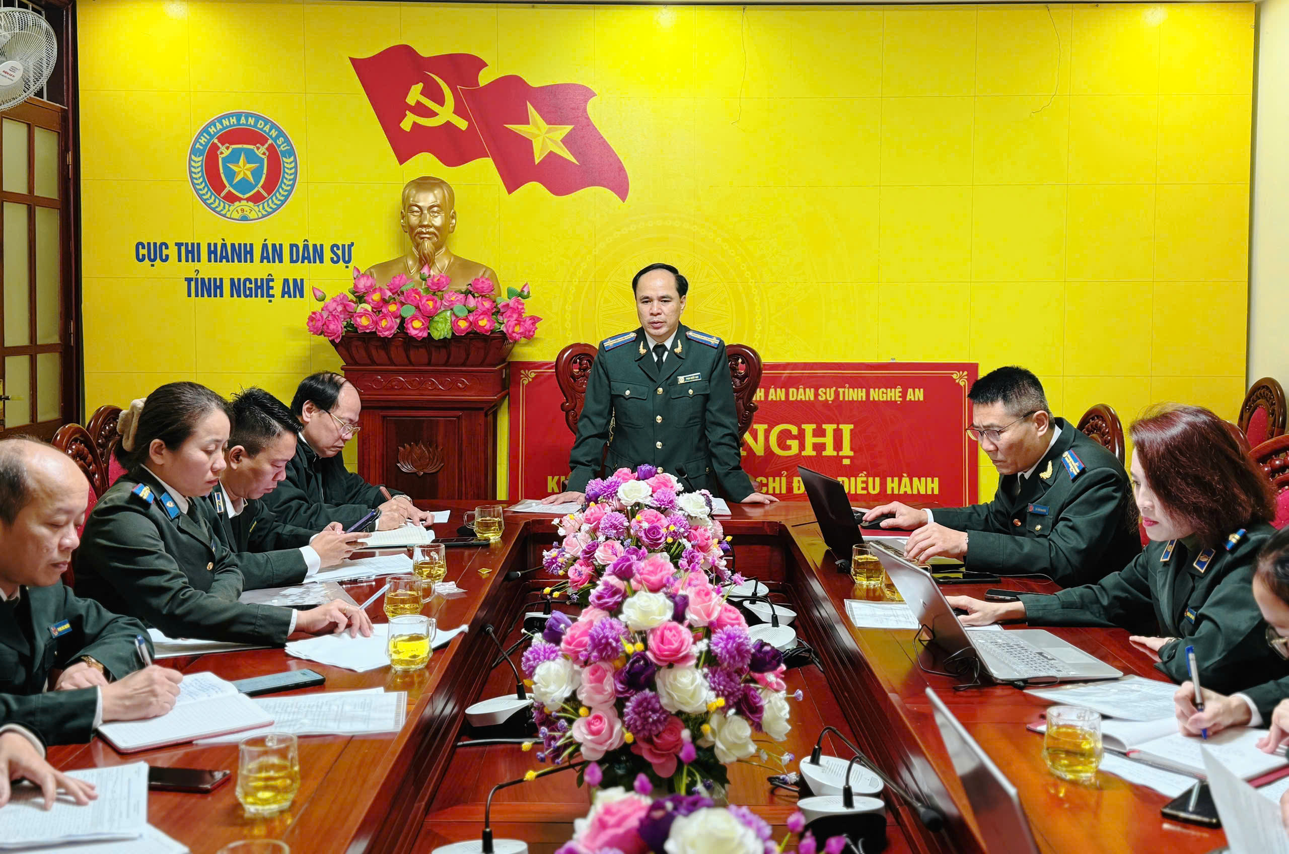 Cục Thi hành án dân sự tỉnh Nghệ An đẩy mạnh trực tiếp đôn đốc, chỉ đạo công tác THADS theo 07 Chuyên đề thi hành án ngay sau Tết Nguyên đán năm 2025.